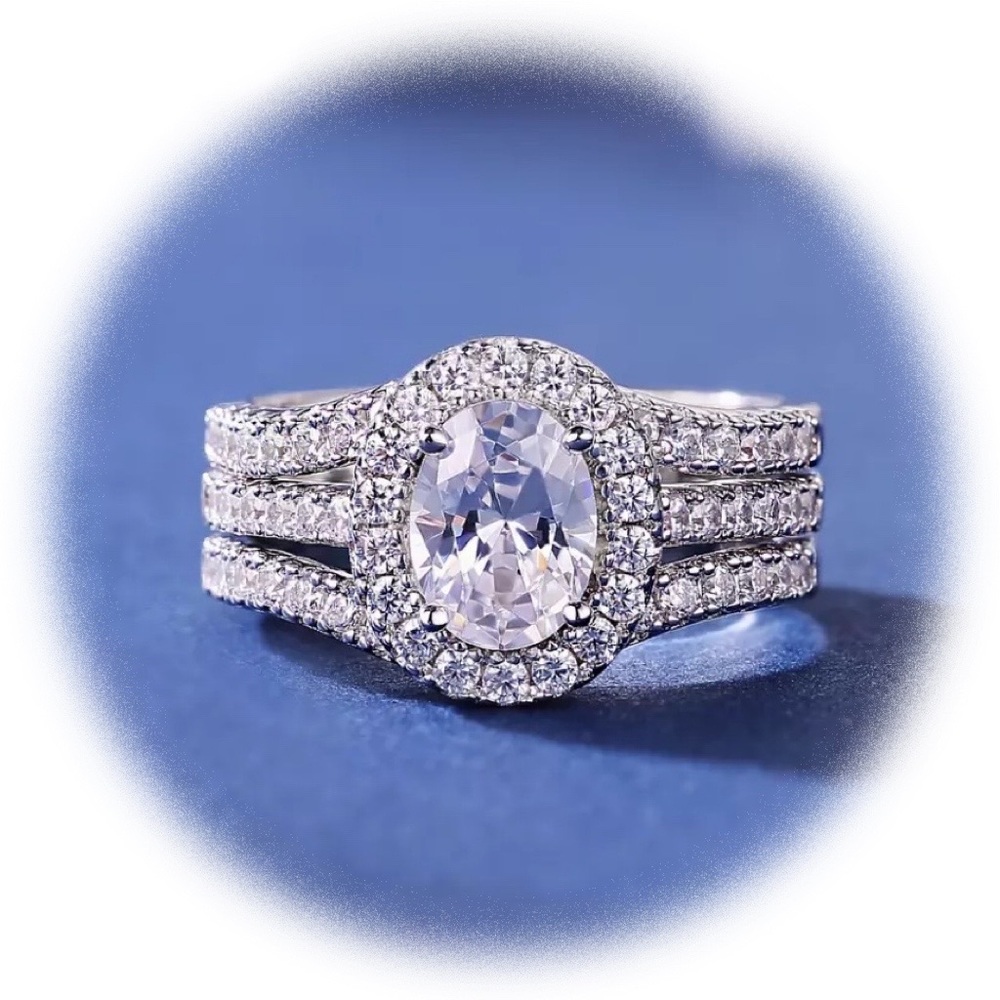 ❤️Engagement ring wedding band set bridal promise vacation replacement ring gift